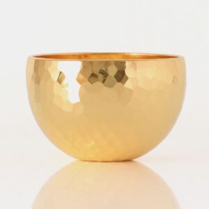 ［清雅堂］鎚起銅器｜酒器「ぐい呑み」金メッキ（口径50mm、容量50ml）